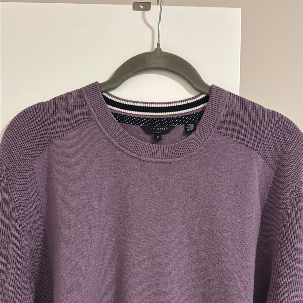 Ted Baker Men's Crewneck Sweater in Dusty Purple - Picture 3 of 6